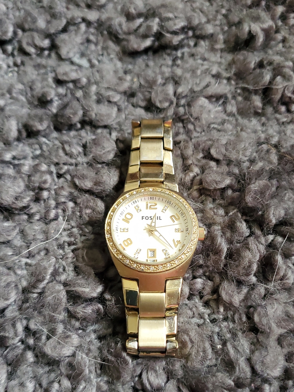 Fossil Gold-Tone Women's Crystal Bezel Bracelet Watch